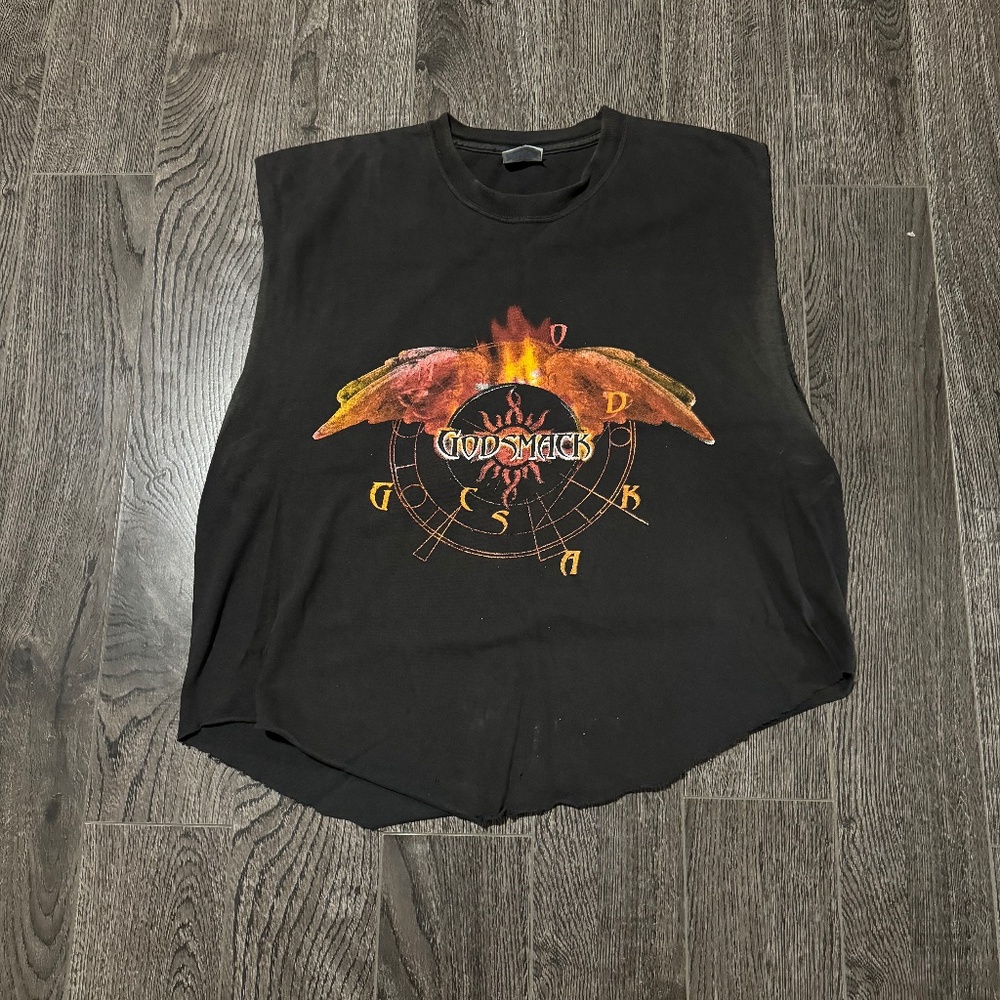 Godsmack 2003 Tour Cutoff Sleeve Faded Vintage Band Tee